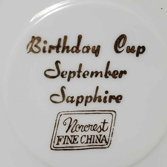 Norcrest Teacup and Saucer September Birthday Aster Vintage - Picture 8 of 10